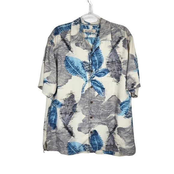 TOMMY BAHAMA 100% SILK BUTTON FRONT SHIRT - Picture 1 of 5